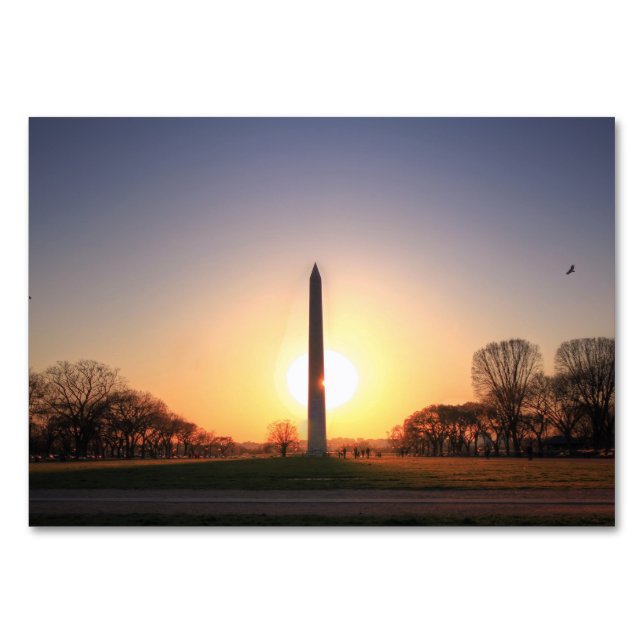 Numéro De Table Monument de Washington au coucher du soleil (Devant)