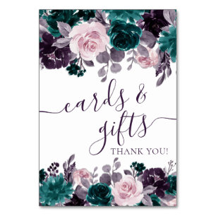 Numéro De Table Moody Boho   Eggplant Purple et Rose Turquoise Cad