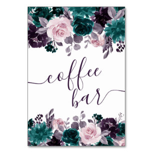 Numéro De Table Moody Boho   Eggplant Purple et Turquoise Café Bar