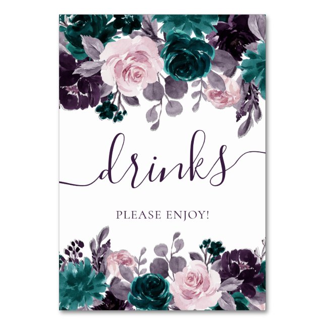 Numéro De Table Moody Boho | Eggplant Purple et Turquoise Rose Fav (Par défaut)