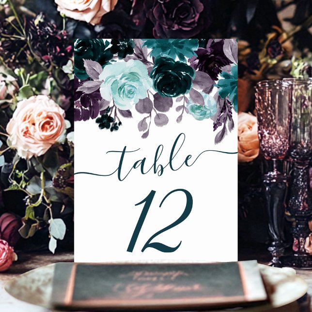 Numéro De Table Moody Boho | Garland Turquoise et Turquoise (Créateur téléchargé)