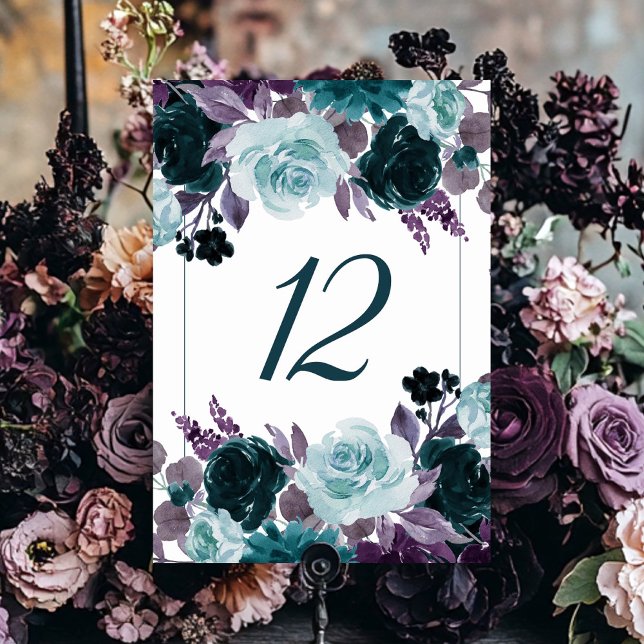 Numéro De Table Moody Boho | Garland Turquoise et Turquoise (Créateur téléchargé)