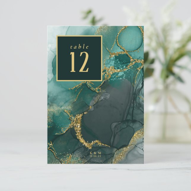 Numéro de table Moody Ink Emerald Gold ID988 (Debout devant)