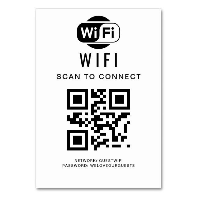 Numéro De Table Mot de passe Wifi | Analyse du code QR pour se con (Par défaut)