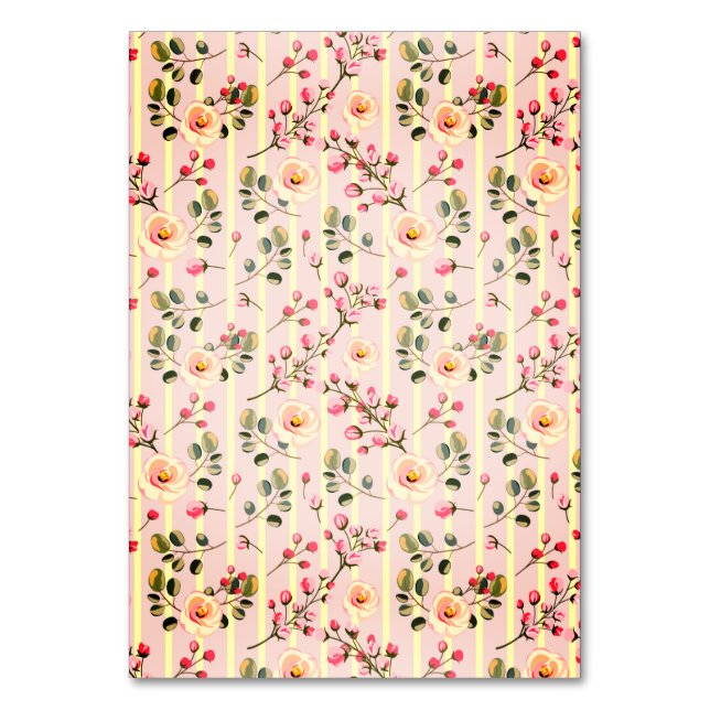 Numéro De Table Motif à rayures florales rose pâle (Par défaut)