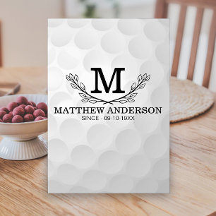 Numéro De Table Motif de balle de golf personnalisé Nom Monogramme