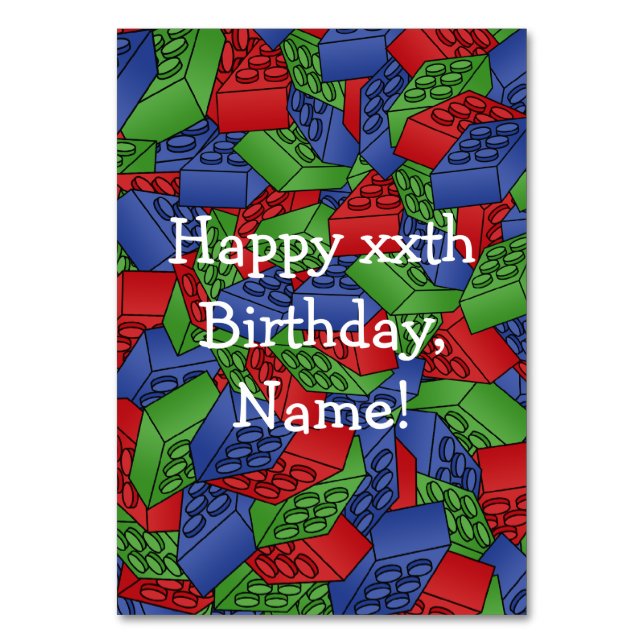 Numéro De Table Motif de blocs de construction de couleurs primair (Par défaut)