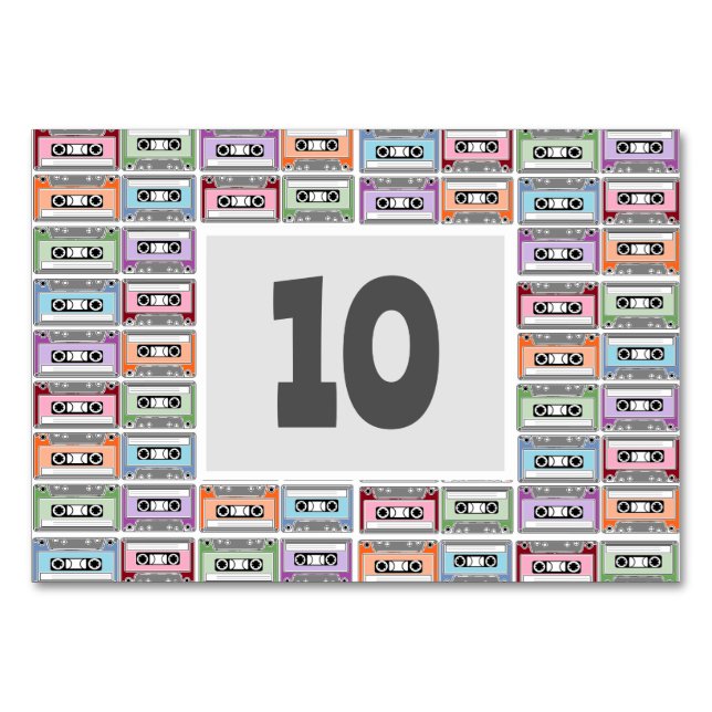 Numéro De Table Motif de cassettes rétro (Devant)