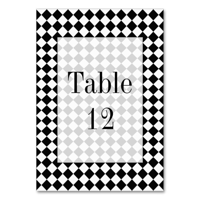 Numéro De Table Motif de diamants noir et blanc par Shirley Taylor (Par défaut)