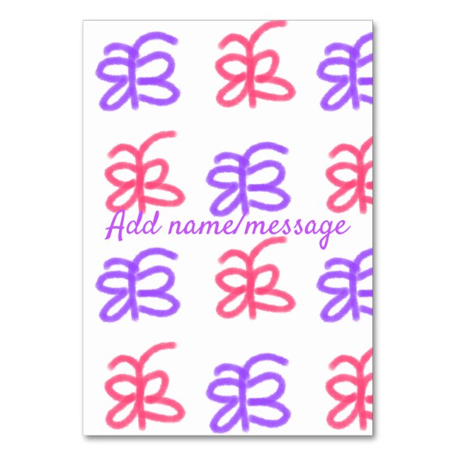 Numéro De Table Motif de doodle de papillon rose violet ajouter le (Par défaut)
