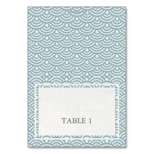 Numéro De Table Motif de la Vague Mariage bleu + blanc Nom de la c