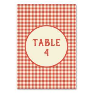 Numéro De Table Motif de tableau de bord rouge Vintage tendance pe