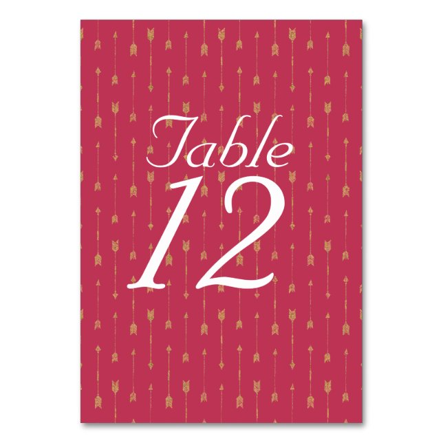 Numéro de table motif flèches magenta et or Boho (Par défaut)