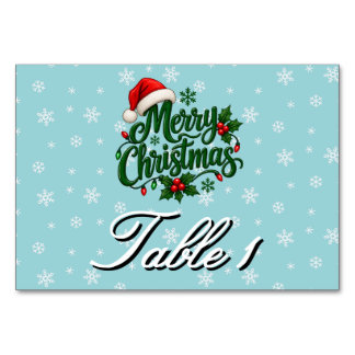Numéro De Table Motif Flocon de Neige Cyan Fête Personnalisée