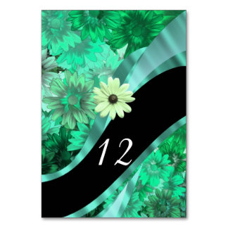 Numéro De Table Motif floral vert printemps personnalisé