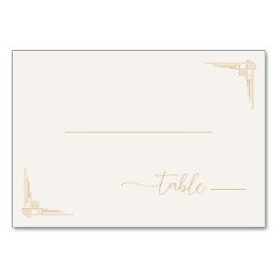 Numéro De Table Motif Géométrique Décoratif Or Élégant