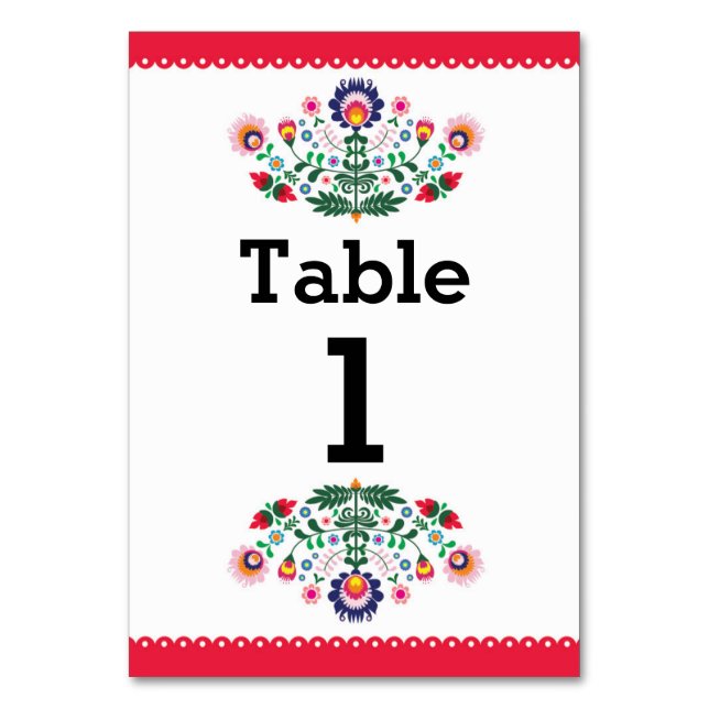Numéro De Table Motif mexicain Fiesta table rouge Mariage de numér (Par défaut)