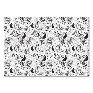 Numéro De Table Motif noir et blanc Paisley - Art textile élégant