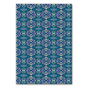 Numéro De Table Motif symétrique de motifs bleus sur un textile