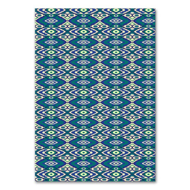 Numéro De Table Motif symétrique de motifs bleus sur un textile (Par défaut)