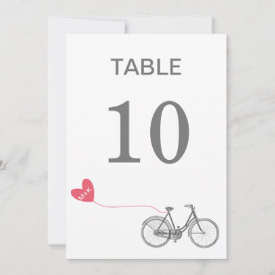 Numéro de table moto romantique avec initiales