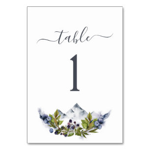 Numéro De Table Mountain Rustic Watercolor Mariage