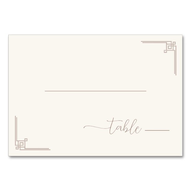 Numéro De Table Mouvements Géométriques Beige Élégants (Devant)