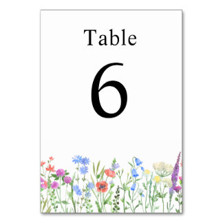 Numéro De Table Multihued Wildflower Baby Shower Celebration