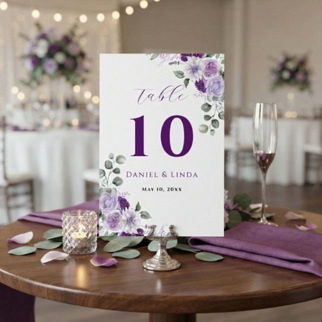 Numéro De Table Murmur de Lavande : Élégance en Fleur (Whispers of Lavender Elegance in Bloom Table Number - 10)