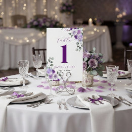 Numéro De Table Murmur de Lavande : Élégance en Fleur