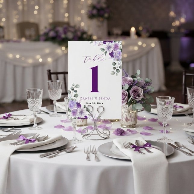Numéro De Table Murmur de Lavande : Élégance en Fleur (Whispers of Lavender: Elegance in Bloom Table Number - 1)