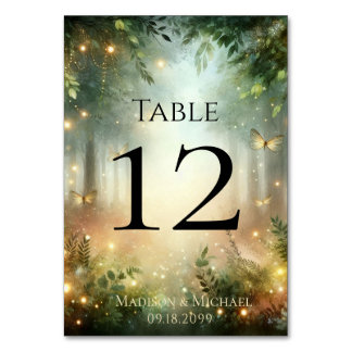 Numéro De Table Mystic Forest Meadow Magic Table Number