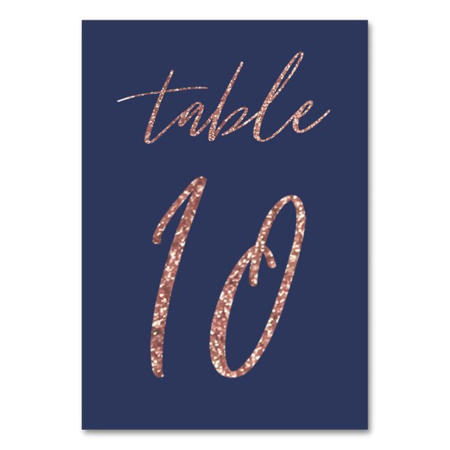 Numéro De Table N° 10 - Mariage pailleté rose or et bleu glamour (Par défaut)