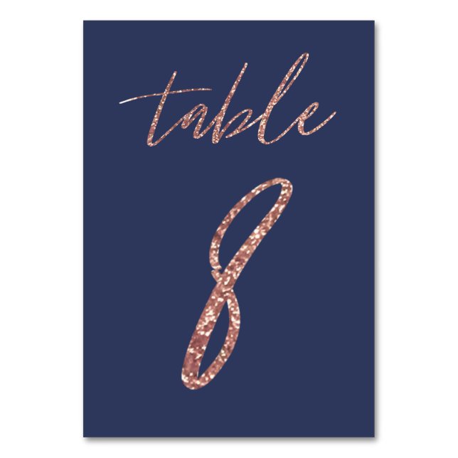 Numéro De Table N° 8 - Mariage pailleté glam rose gold et bleu (Par défaut)