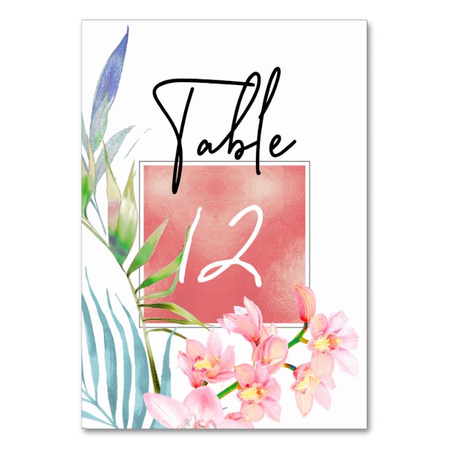 Numéro De Table N° de table Orchidée Rose PixDezines (Dos)
