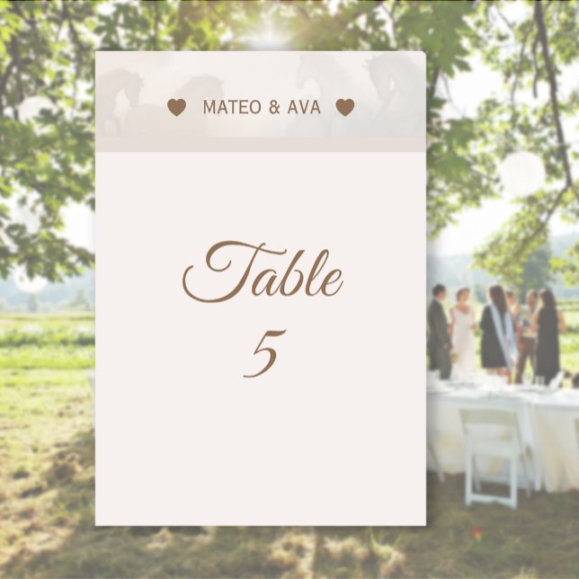 Numéro De Table Nature Chevaux Mariage Custom (Créateur téléchargé)