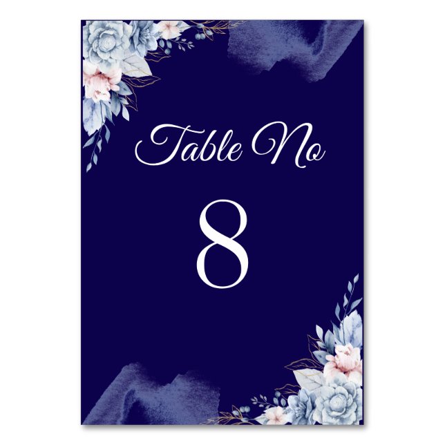 Numéro De Table Navy blue elegant wedding (Par défaut)