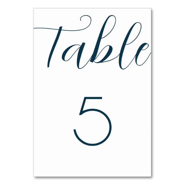 Numéro De Table Navy Blue Wedding  (Dos)