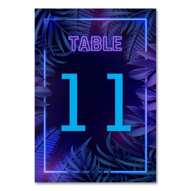 Numéro De Table Neon Glow dans le parti des ténèbres (Par défaut)