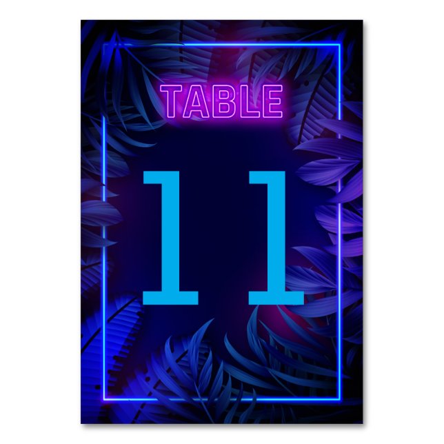 Numéro De Table Neon rose brillant dans la fête noire (Par défaut)