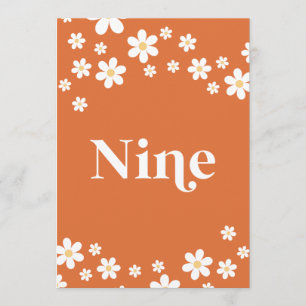 Numéro de table neuf pour la douche de mariée rétr