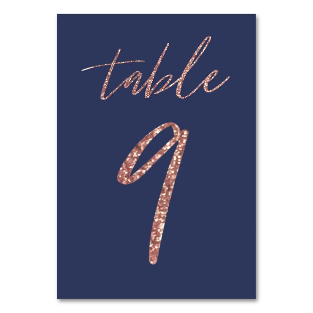 Numéro De Table No 9 - Rose de Parties scintillant de verre or et  (Par défaut)