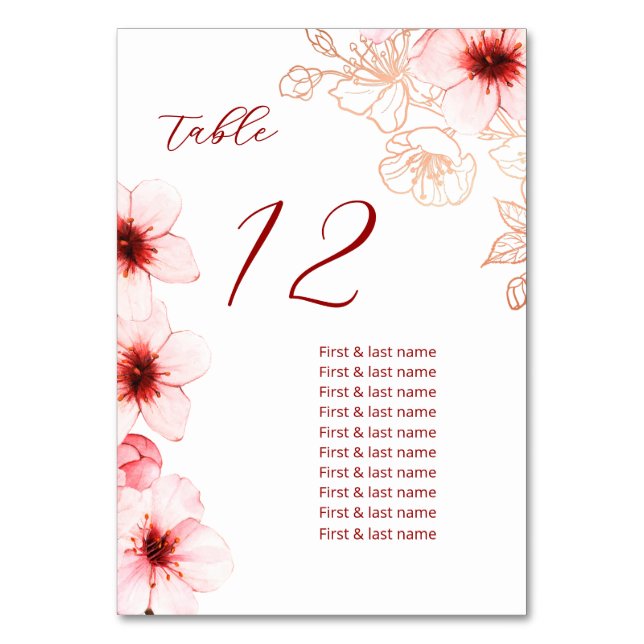 Numéro De Table Noces aux fleurs de cerisier (Par défaut)