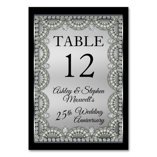 Numéro De Table Noces de diamant Jubilé d'argent 25e anniversaire  (Par défaut)