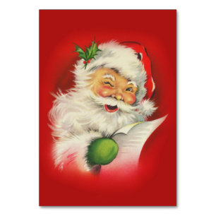 Numéro De Table Noël du Père Noël vintage