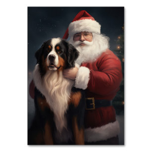 Numéro De Table Noël festif du chien de montagne bernois du Père N