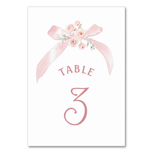 Numéro De Table Nœud rose floral (Par défaut)