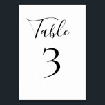 Numéro de table noir et blanc<br><div class="desc">Numéro de table élégant dans une police de style signature. Personnalisez le numéro ou le modèle de conception selon vos besoins. Convient pour la disposition des tables de mariage.</div>