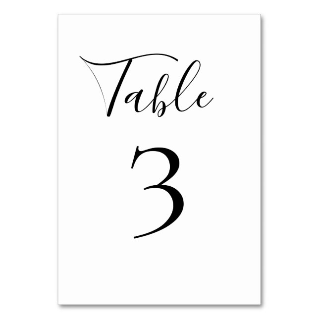 Numéro de table noir et blanc (Par défaut)