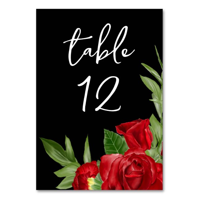 Numéro De Table Noir et blanc Lovely Red Table Numéro (Par défaut)